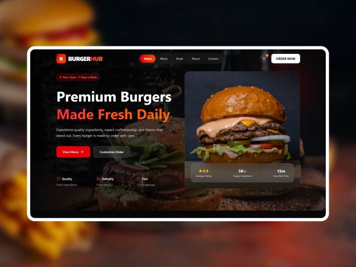 burgerhub project screenshot